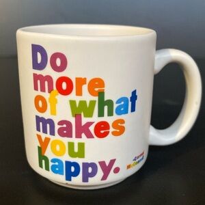 Quotables Mini Mug "Do More Of What Makes Happy" Raindow Espresso Cup